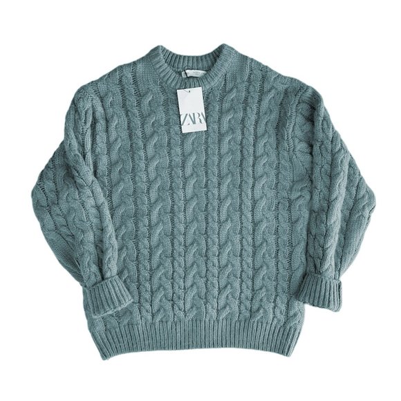 Zara Sweaters - ZARA Oversized Crew neck Cable Knit Sweater Youth 13-14 / Women's M NWT